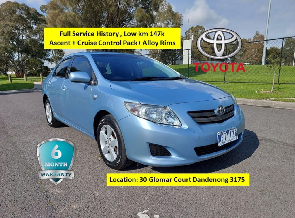 2008 Toyota Corolla Ascent + Factory Cruise Pack+ Alloy Rims, Low Km 147k, RWC & Rego, Driveaway Price, Full-Service History