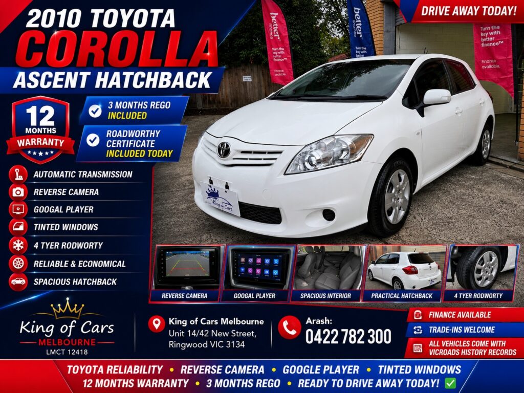 2010 Toyota Corolla ZRE152R MY10 Ascent Hatchback 5dr Auto 4sp 1.8i F201